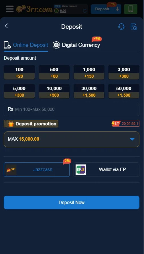 3rr Game Deposit
